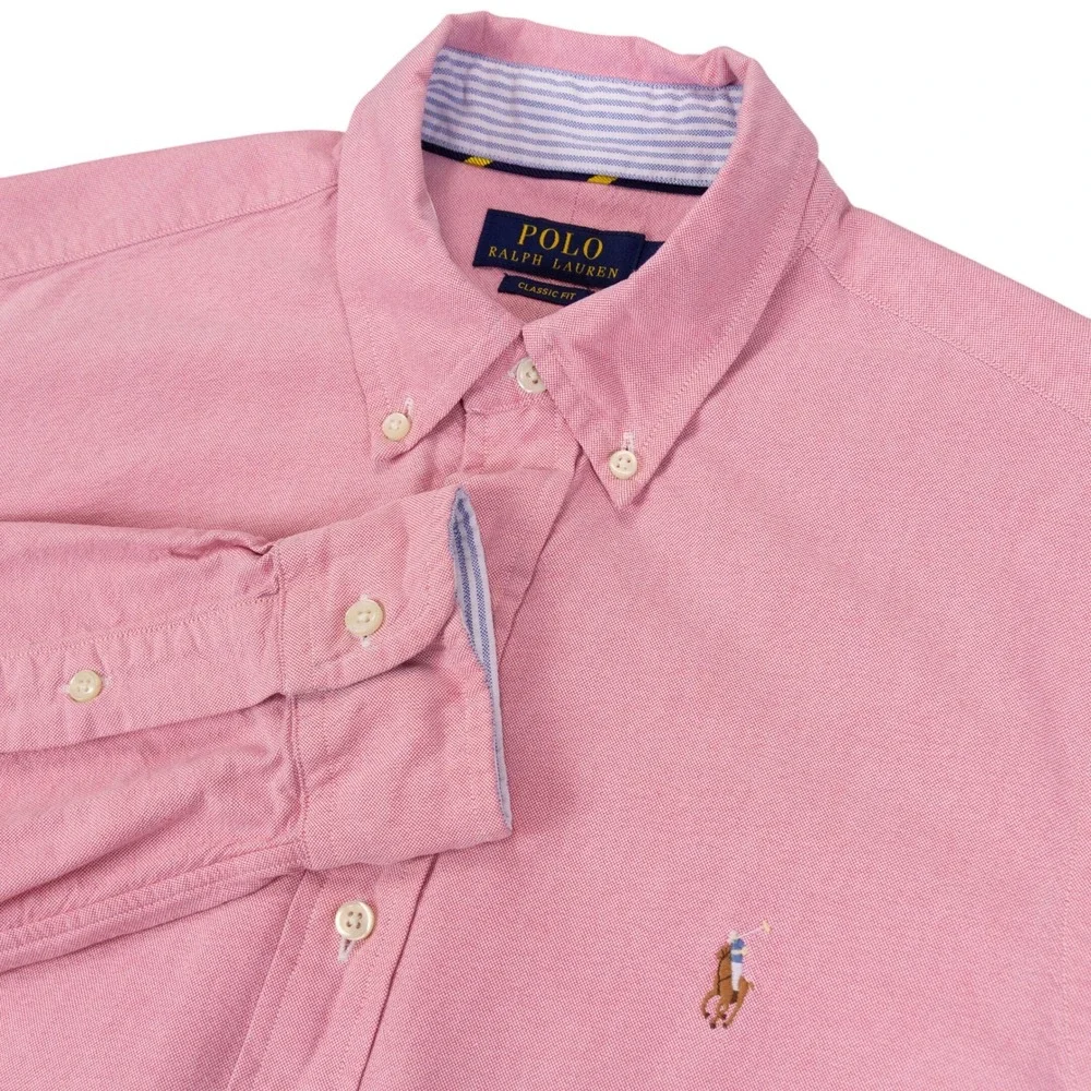 Polo Ralph Lauren Shirt Classic Fit Mens M Light Red Oxford Button Down Logo